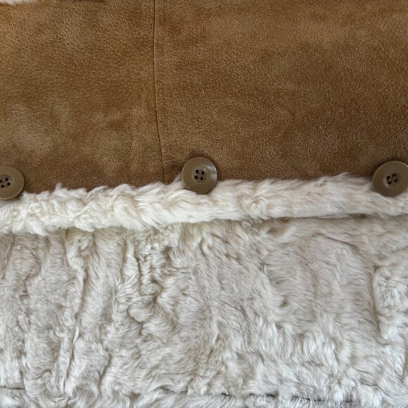 Vintage Wilson Leather tan suede Penny Lane coat with shearling trim Large - Picture 12 of 12